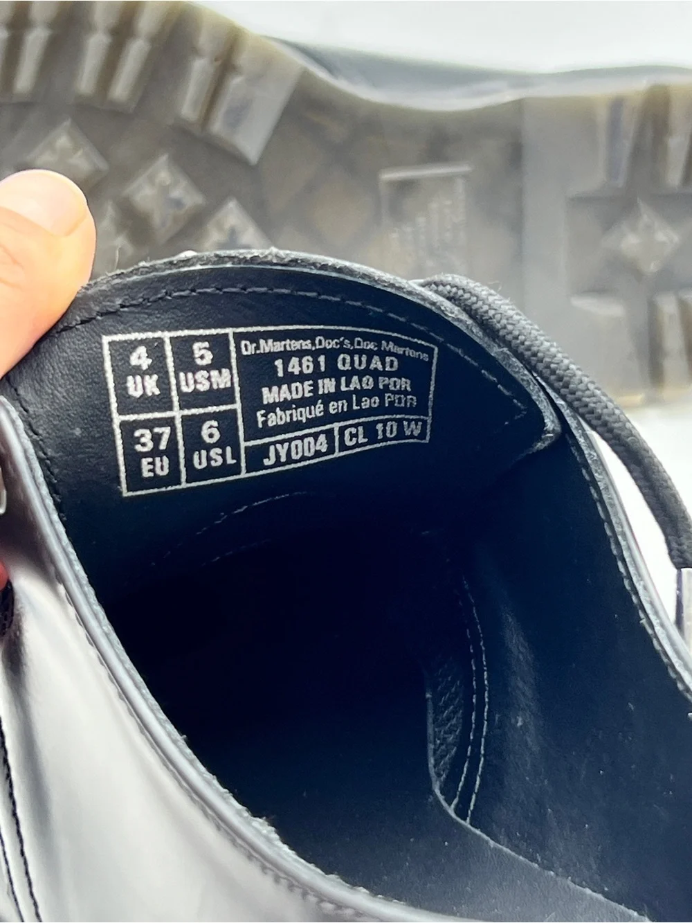 Dr. Martens 1461 Quad Platform Oxford Shoes Black Smooth Leather Women's US 6